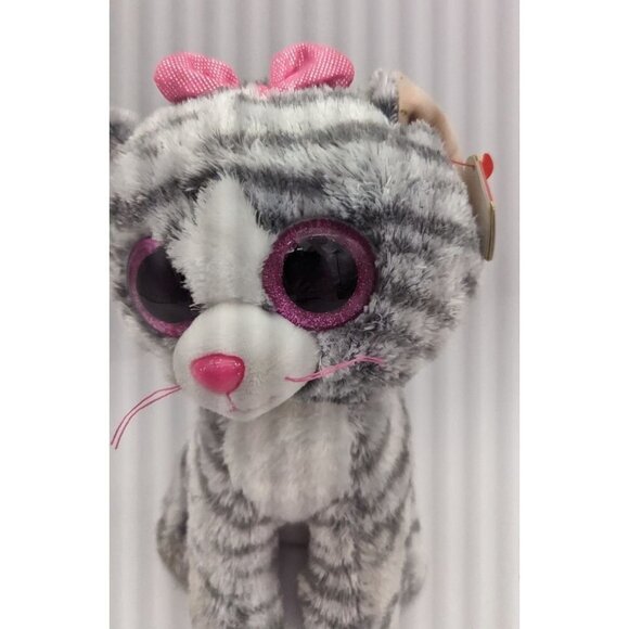 Ty Beanie Boo KiKi the Cat 9” Plush Bean Bag Stuffed Animal Tabby Cat - Picture 5 of 10